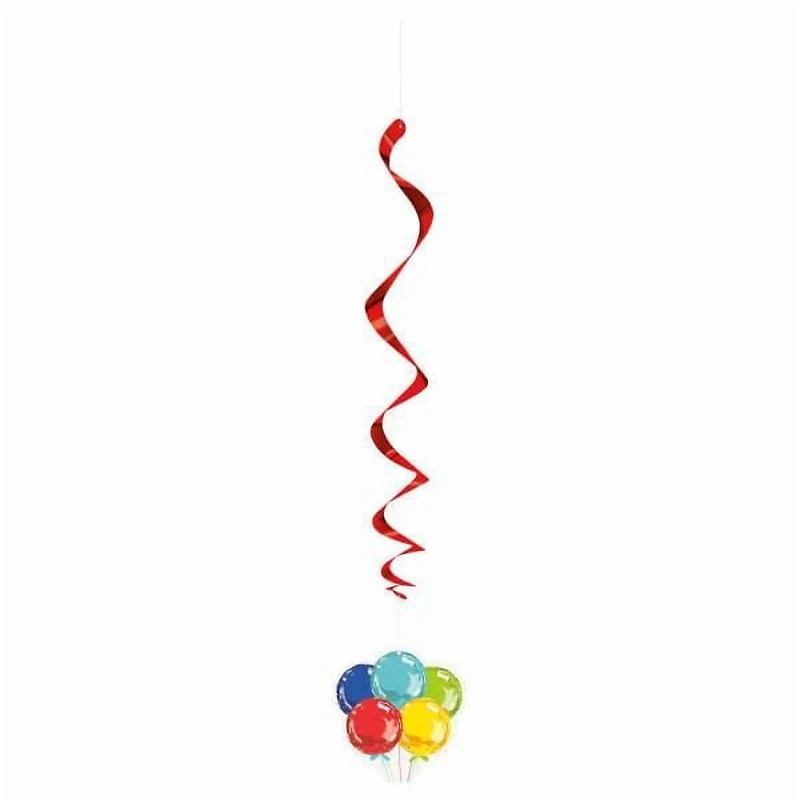 Bright Bonne Fete Hanging Swirl Decorations, Measures 32", 8ct