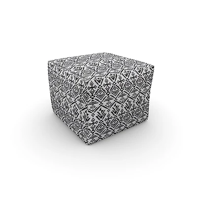 Pouf Navajo de hometrends en blanc et noir
