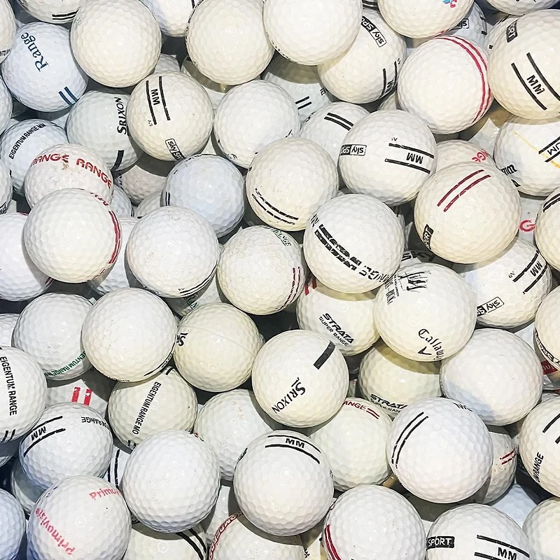 Mulligan - 100 Range Regular Flight B Recycled Used Golf Balls, White