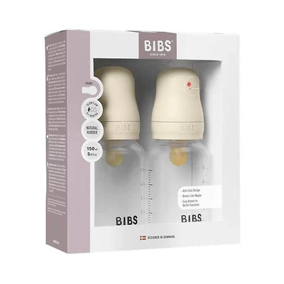 BIBS BPA-Free PP Baby Bottle Round Latex 2 pack 150 ml Slow Flow Ivory, BIBS BPA-Free PP Baby Bottle Round Latex 2 pack