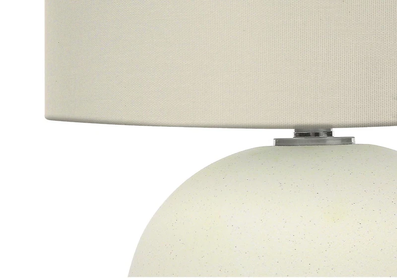 Monarch Specialties Lighting, 18"h, Table Lamp, Ivory / Cream Shade, Cream Ceramic, Contemporary