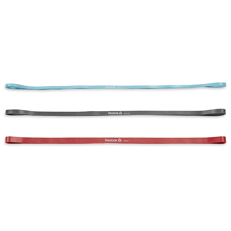 Reebok Delta Super Band Kit 3-Pack, Resistance Bands, Light Medium & Heavy Resistance
