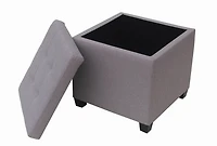 hometrends Faux Linen Storage Ottoman