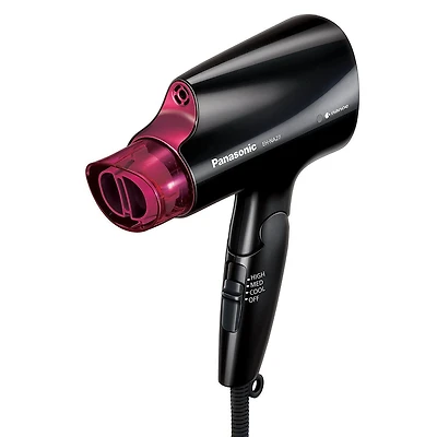 Sèche-cheveux de voyage compact nanoe™ EHNA27 de Panasonic, avec buse de séchage rapide et poignée repliable
