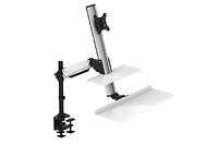 Bureau flottant ergonomique Rocelco avec bras et plateau pour écran