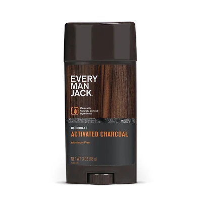 Every Man Jack Deodorant - Charcoal | Aluminum Free, Naturally Derived, Vegan, Cruelty-Free Deodorant for Men | 3-ounce