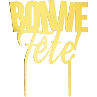 Cake Top Bonne Fete Gold Acr