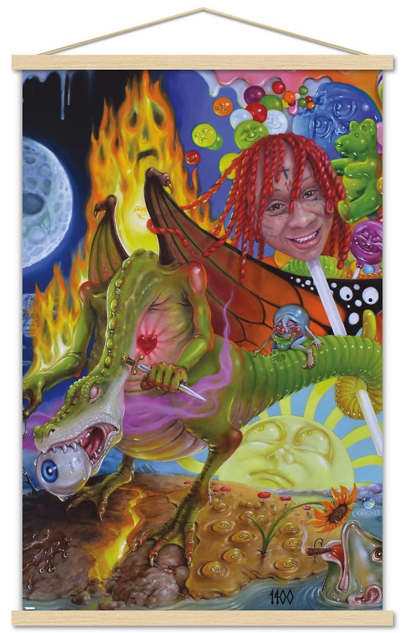 Trippie Redd - Trip at Knight Album Cover Wall Poster with Magnetic Frame
