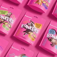 Bonkers Bites Paw Lickin' Chicken Flavour Dry Crunchy & Soft Treats for Cats, 85g Bag