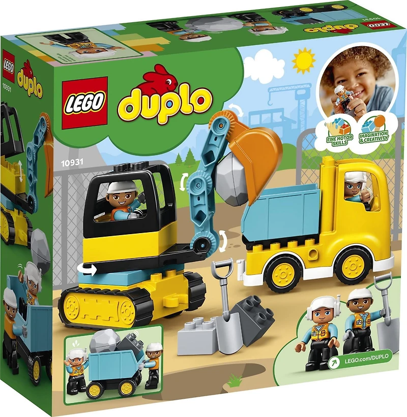 LEGO DUPLO Le camion et l’excavatrice 10931 Jouet de construction (20 pièces)