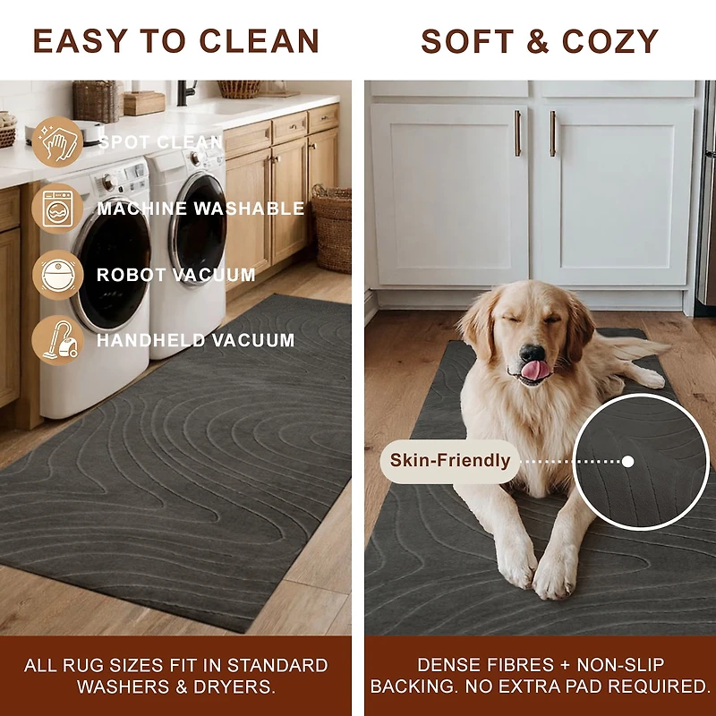 Tapis de Couloir Somos Lavable A la Machine Contemporain/Moderne pour Salon, Chambre, Salle Manger, Entrée