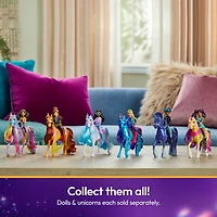 Unicorn Academy, Coffret Layla & Glacier Power of Friendship avec selle et 2 accessoires de pouvoir translucides, poupées et licornes pour filles à partir de 4 ans
