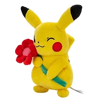 Pokémon 8" Valentines Plush - Pikachu holding Flower