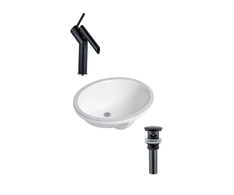 DROP Bath and Kitchen DR091140 Undermount Bathroom Sink Set