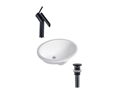 DROP Bath and Kitchen DR091140 Undermount Bathroom Sink Set