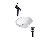 DROP Bath and Kitchen DR091140 Undermount Bathroom Sink Set