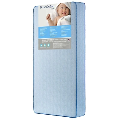 Dream On Me Moonlight Crib and Toddler Coil Mattress, Model #150-130 In Blue
