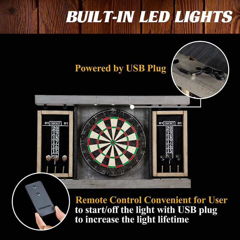 Prescott Bristle Dartboard Cabinet Set, Official Size Dart Board, by Barrington