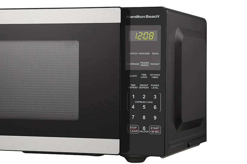 Hamilton Beach 0.9 Cu ft Countertop Microwave Oven, 900 Watts, Stainless Steel
