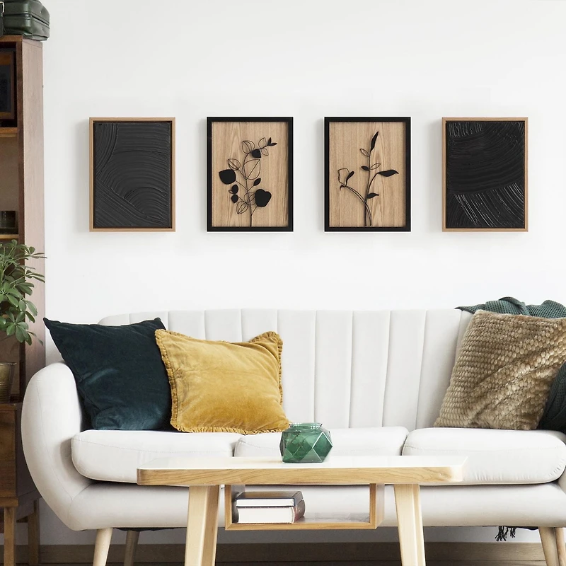 hometrends Heavy Texture Design 2 Framed Canvas Art