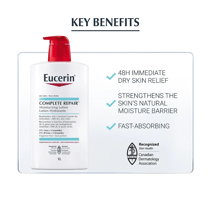 EUCERIN Complete Repair lotion hydratante Peau sèche à très sèche 1l