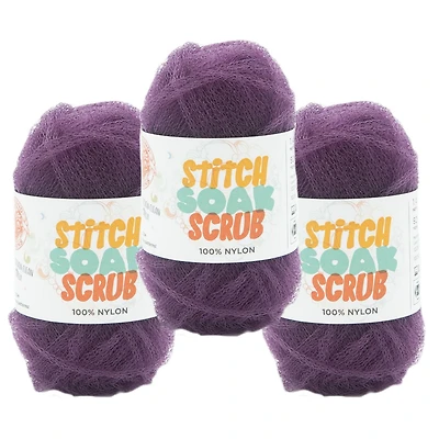 Lion Brand Stitch Soak Scrub™ Yarn #4 Medium/ Worsted Nylon Yarn 40g/ 84m 3-Pack