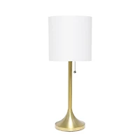 Simple Designs Tapered Table Lamp with Fabric Drum Shade