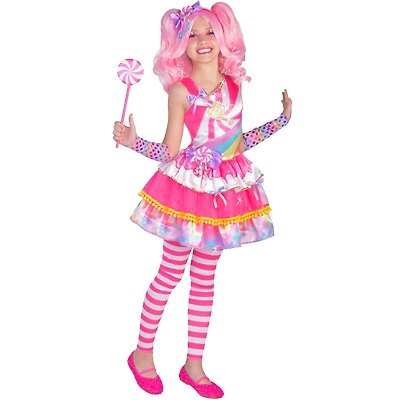 Candy Girl Halloween Costume for Kids Girls, Size L, Pink, by Way to Celebrate