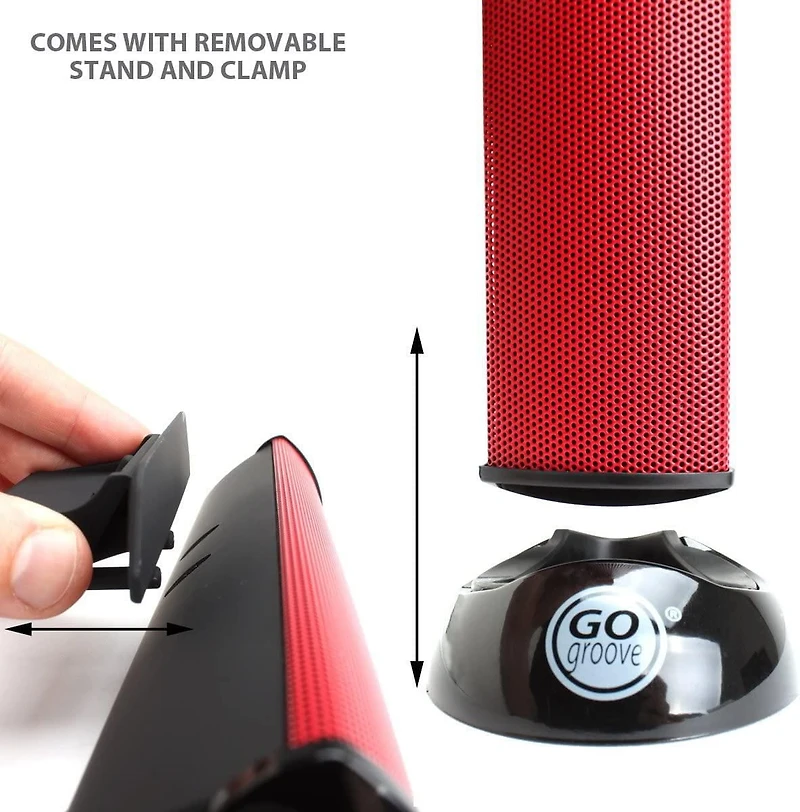 GOgroove SonaVERSE Haut-parleurs USB pour ordinateur portable – Mini barre de son alimentée par USB avec haut-parleur externe portable à clipser pour moniteur, un câble pour entrée audio numérique et