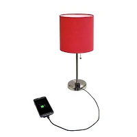 Lampe bâton Feux de la Rampe avec prise de charge et abat-jour en tissu