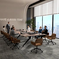 Homy Casa Ergonomic Office Chairs for Meeting Room Home Office, Brown Faux Suede