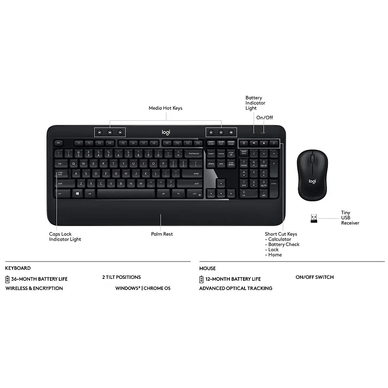 Logitech Complete Wireless Combo 2 - Graphite