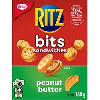 Ritz Bits Sandwich Snacking Crackers, Peanut Butter, 180 g