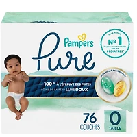 Pampers Pure Baby Diapers, Size 0 (10 lbs ), 76, Up to 100% Leakproof, Premium Hypoallergenic Soft Diapers, 76 Count