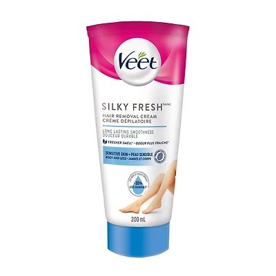 Veet® Silky Fresh™ Crème Dépilatoire pour Peau Sensible, Jambes et Corps, 200 ml