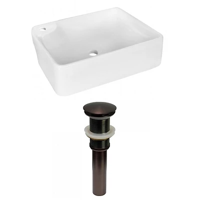 American Imaginations AI-31384 17,25 pouces W au-dessus du navire blanc de compteur pour le forage gauche de 1 trou