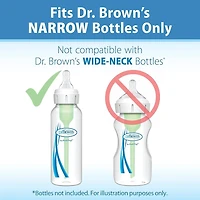Dr. Brown's Natural Flow Level 2 Narrow Baby Bottle Silicone Nipple, Medium Flow, 3m+, 100% Silicone Bottle Nipple, 6 Pack, 6 Pack