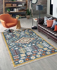 ECARPET Washable Southwestern Area Rug & Runner for Hallway, Living Room, Bedroom