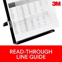 Porte-copies ergonomique réglable avec ligne de guide élastique pour la lecture DH640 3M(MC), noir, avec ligne de guide élastique