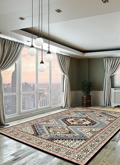 ECARPET Qashqai Blue Rug