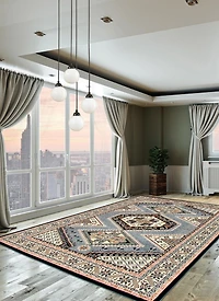 ECARPET Qashqai Blue Rug