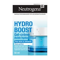 Neutrogena Sans Parfum Hydro Boost Gel-Crème pour Peau Ultrasèche, Hydratant pour le Visage à l'Acide Hyaluronique pour Peau Ultrasèche, Peaux Sensibles & à Tendance Acnéique Offre une Hydratation Longue Durée, Non Comédogène