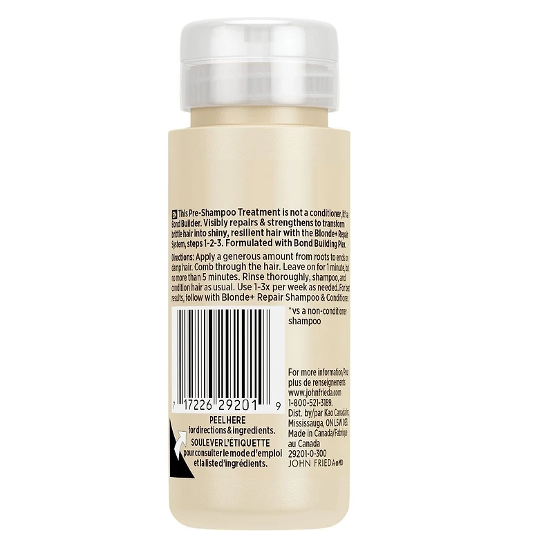 John Frieda Blonde+ Système Réparateur Traitement Pré-Shampooing | Fabriqué au Canada
