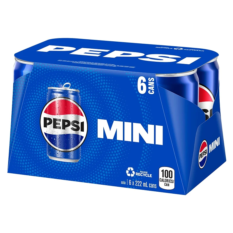 Pepsi Cola 6 x 222 ml, Mini Cans 6x222mL