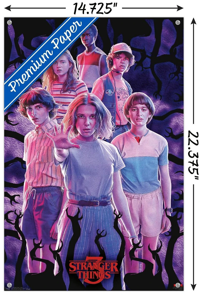 Netflix Stranger Things: Season 3 - Group Wall Poster, 14.725" x 22.375"