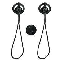 Thermostatique valve ronde, déviateur 4 voies, 2 douchettes magnetique avec boutons poussoirs