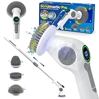 Bell + Howell Scrubtastic Pro 4 Piece Rechargeable Power Scrubber Set with 3 Speeds and Extendable Handle