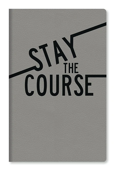 Marquages by C.R. Gibson Medium Classic Leather Flexi Journal, Grey Stay The Course