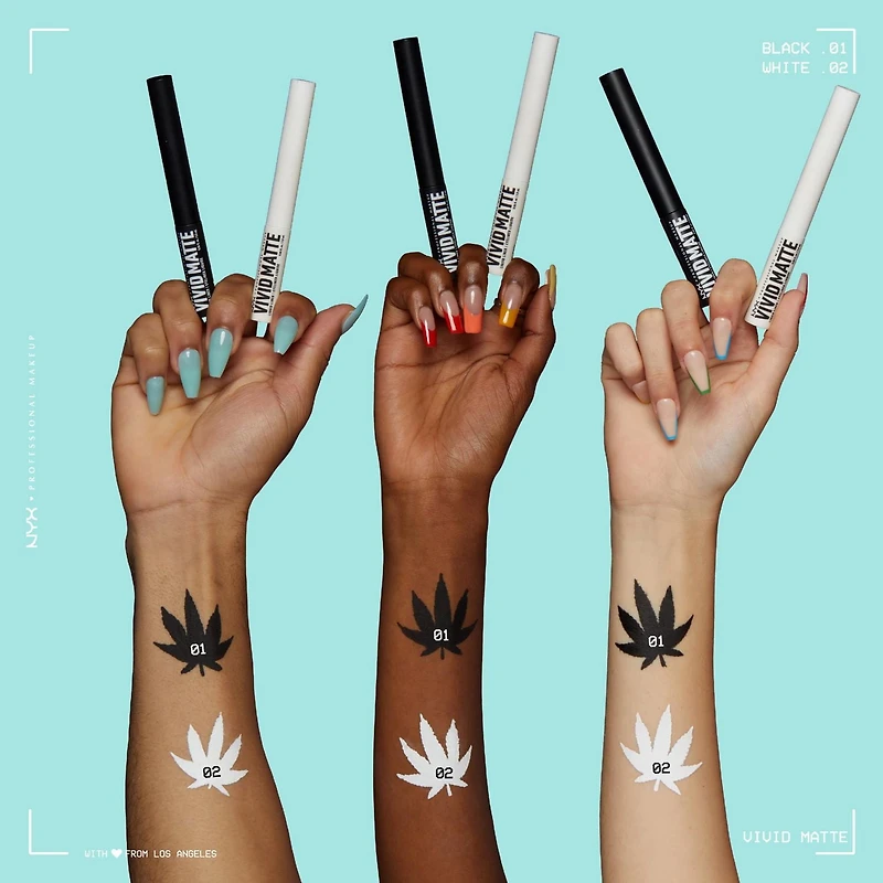 NYX PROFESSIONAL MAKEUP, Vivid Matte, Liquid Eyeliner, Transfer resistant, Precise tip, Matte finish - BLACK, Liquid matte liner