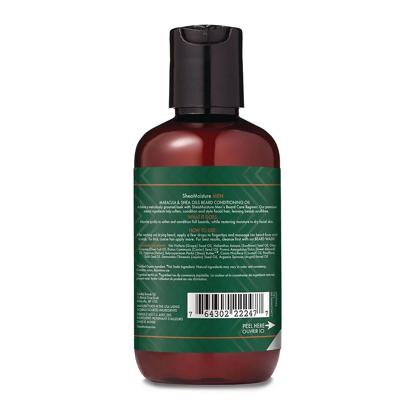 Huile revitalisante pour la barbe SheaMoisture Huile de maracuja de karité 95ml Huile pour la barbe